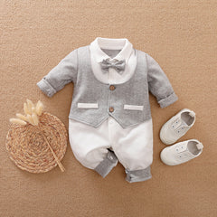 Baby Jumpsuit Spring And Autumn Models Foreign Trade Gentleman Baby Clothes Long-Sleeved