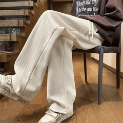 Wheat Pattern Men's Heavy Casual Pants Retro Drape Wide Leg