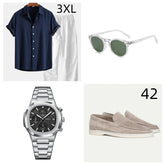 Casual Loose Multi-color Beachwear Cotton And Linen Short Sleeve Suit