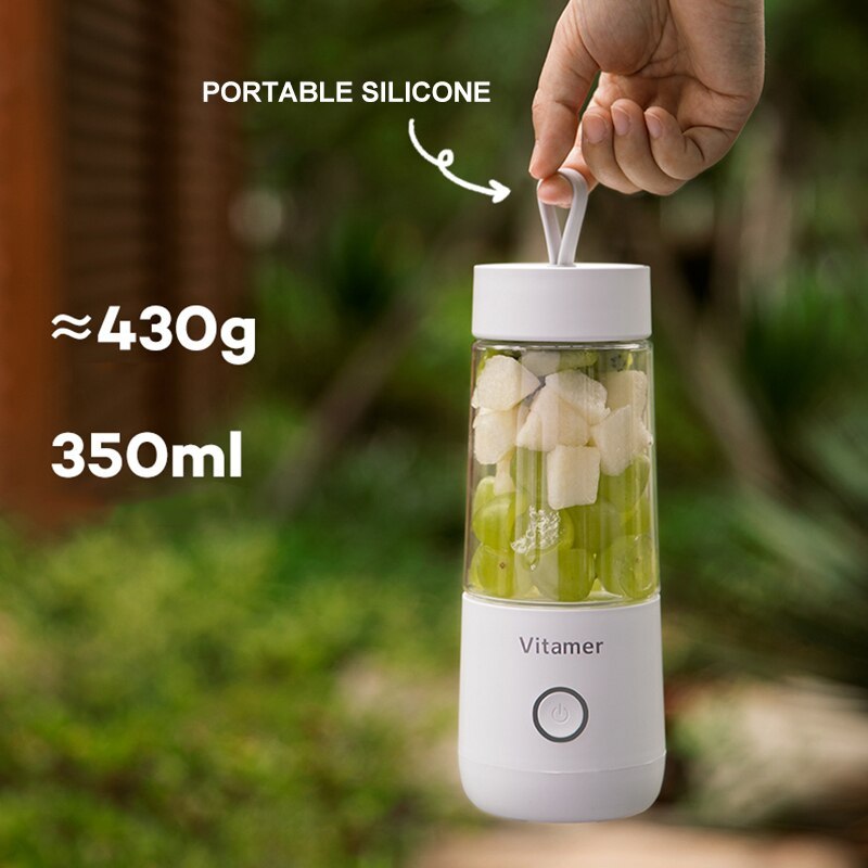 350ml Portable Blender Juicer Electric USB Rechargeable Mixer Smoothie Slushy Cup Juice Blender