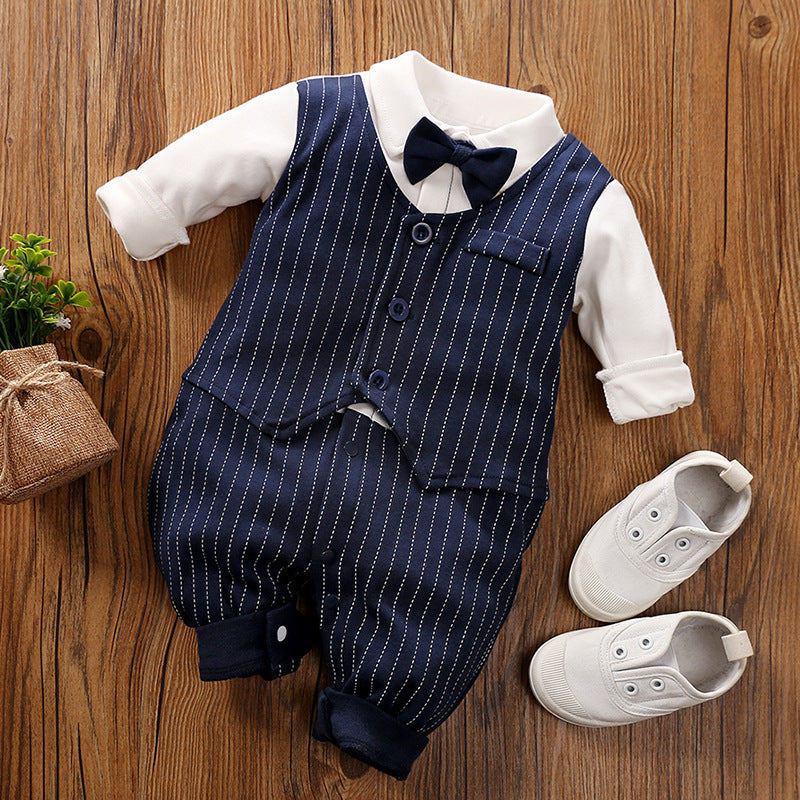 Baby Jumpsuit Spring And Autumn Models Foreign Trade Gentleman Baby Clothes Long-Sleeved