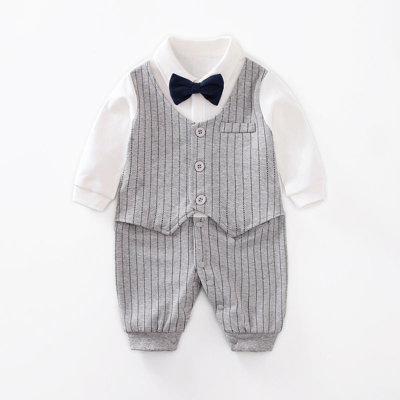 Baby Jumpsuit Spring And Autumn Models Foreign Trade Gentleman Baby Clothes Long-Sleeved