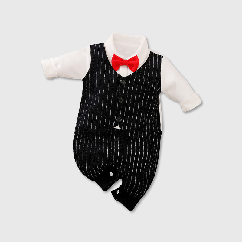 Baby Jumpsuit Spring And Autumn Models Foreign Trade Gentleman Baby Clothes Long-Sleeved