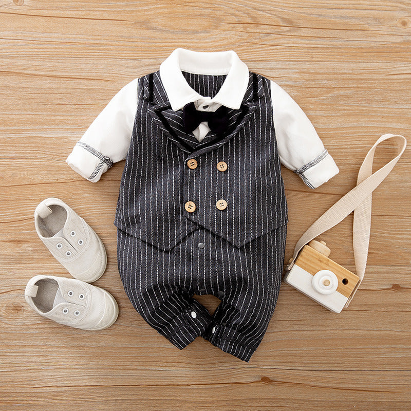 Baby Jumpsuit Spring And Autumn Models Foreign Trade Gentleman Baby Clothes Long-Sleeved