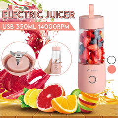 350ml Portable Blender Juicer Electric USB Rechargeable Mixer Smoothie Slushy Cup Juice Blender